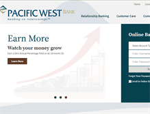 Tablet Screenshot of bankpacificwest.com